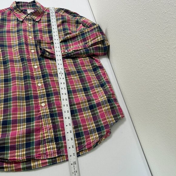 Brooks Brothers 346 Button Down Shirt Mens Size L Pink Blue Plaid Long Sleeve - Picture 9 of 10
